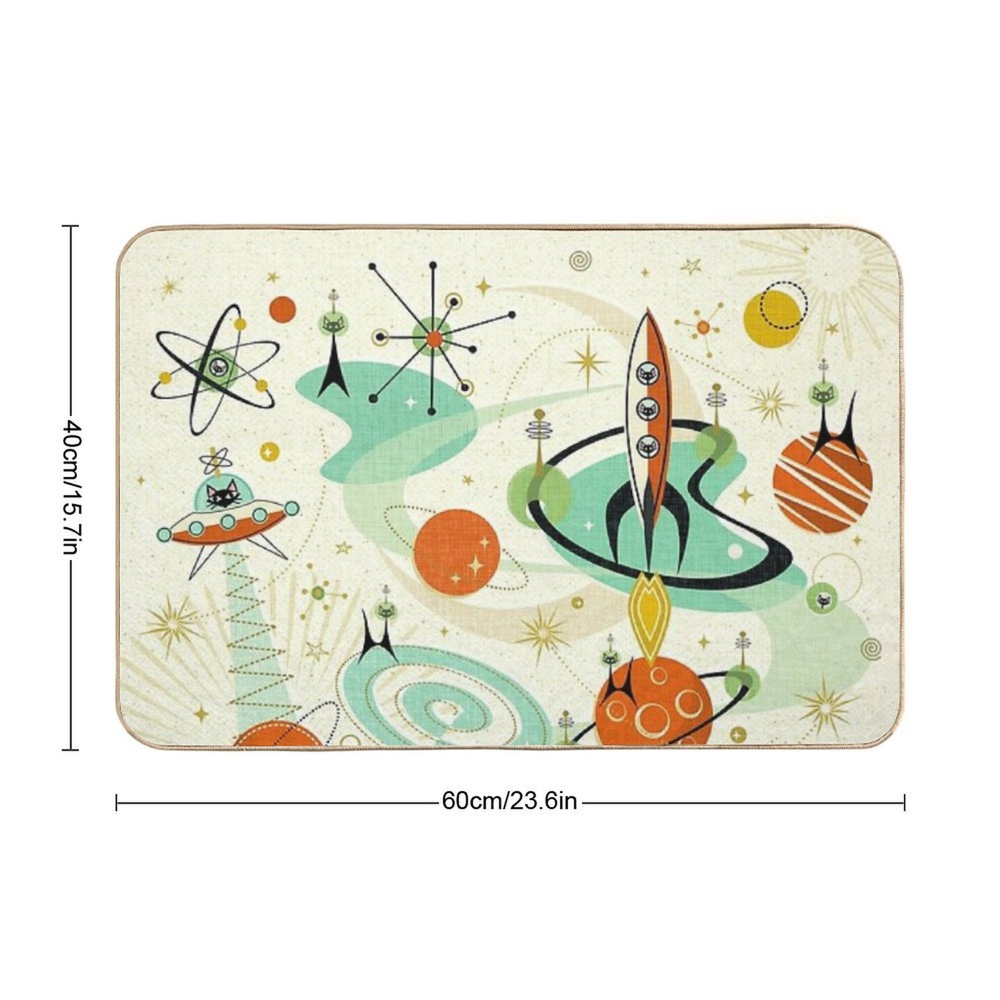 Atomic Cats in Space ©studioxtine Bath Mat
