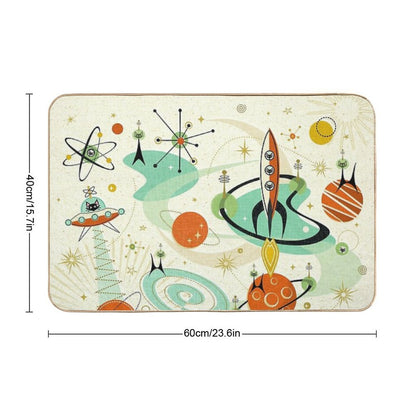 Atomic Cats in Space ©studioxtine Bath Mat