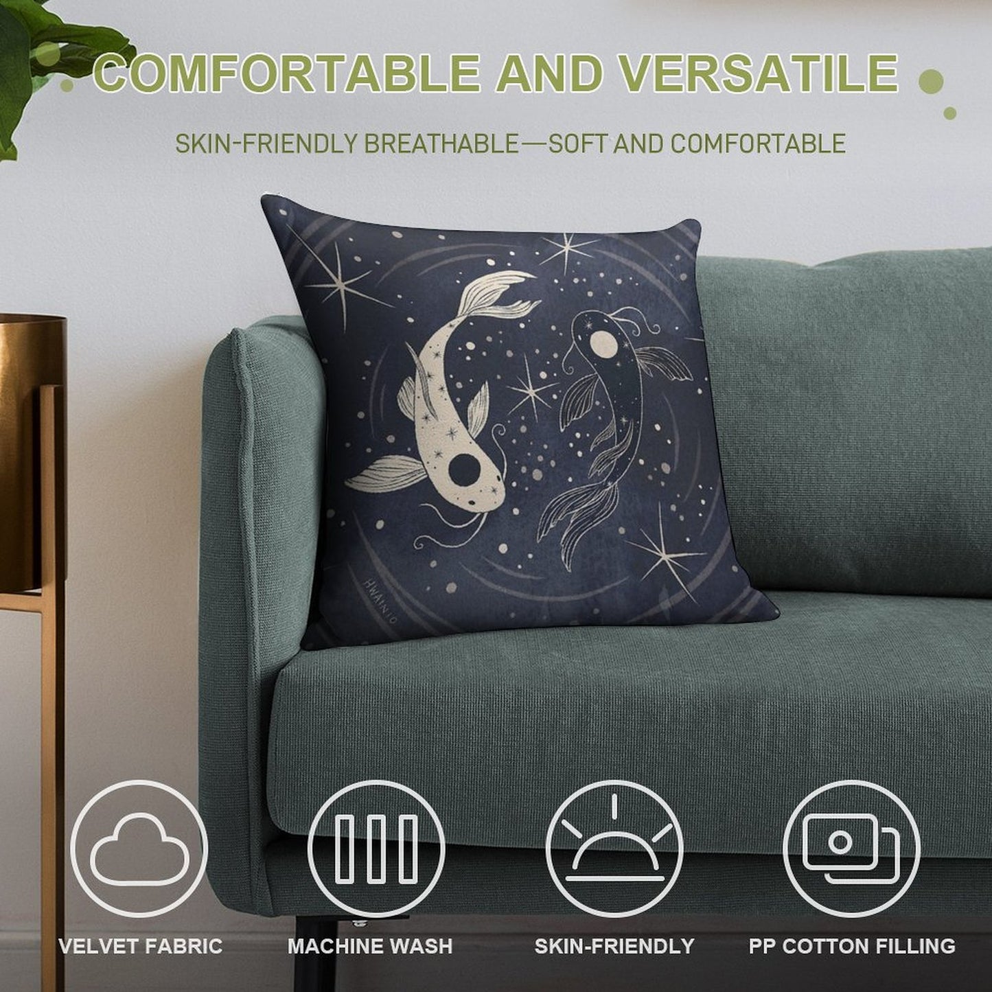 Tui And La Soft Skin-Friendly Throw Pillow