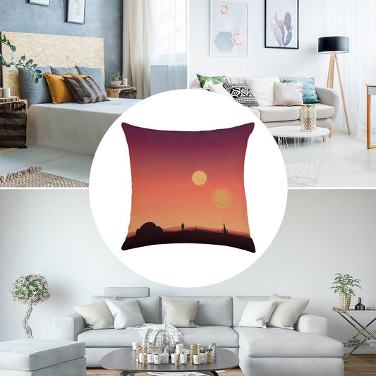 Tatooine Linen Throw Pillow Cover