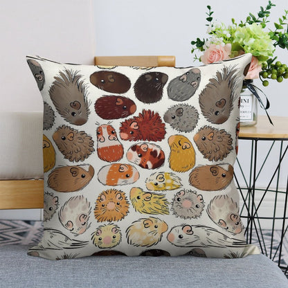 Guinea Pig Gradient Linen Throw Pillow Cover