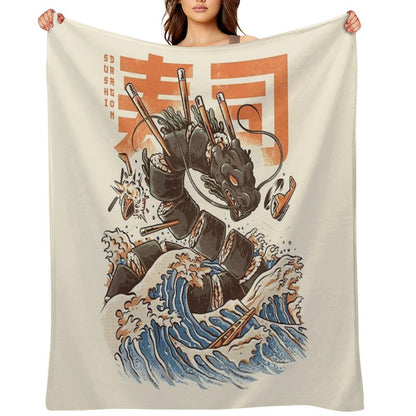 Great Sushi Dragon Throw Blanket