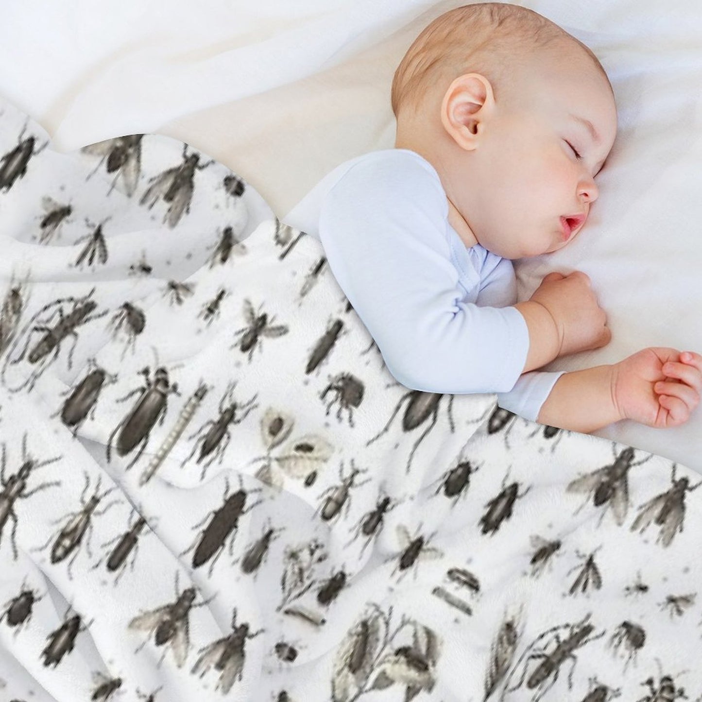 Many Different Bugs Vintage Entomology Throw Blanket