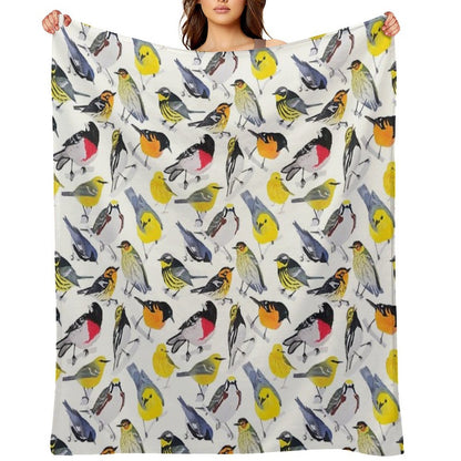 Springtime Birds Throw Blanket