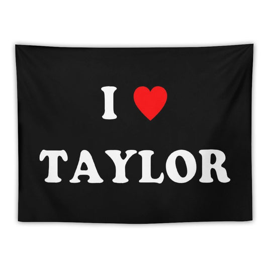 I Love Taylor Heart Tapestry