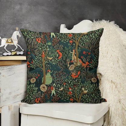 Whimsical Wonderland Linen Throw Pillow Cover