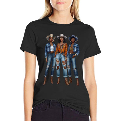 Black Cowgirl Vibes Melanin Black History Texas  Breathable T-Shirt