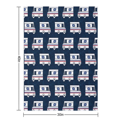 Mail Trucks - Blue Throw Blanket