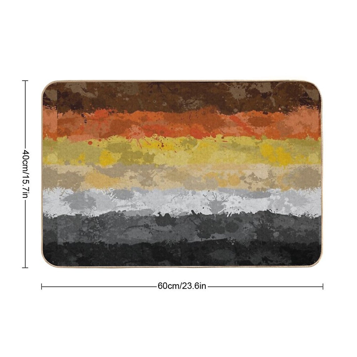 Bear Paint Splatter Flag Bath Mat