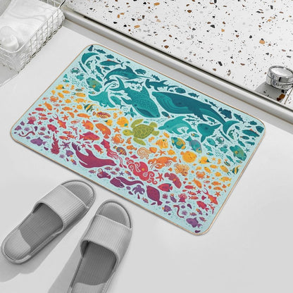 Aquatic Spectrum 2  Light Blue Bath Mat