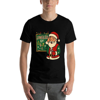 Jingled by 6 7 Funny Teacher 67 Christmas Santa Six Seven  Polyester Blend T-Shirt