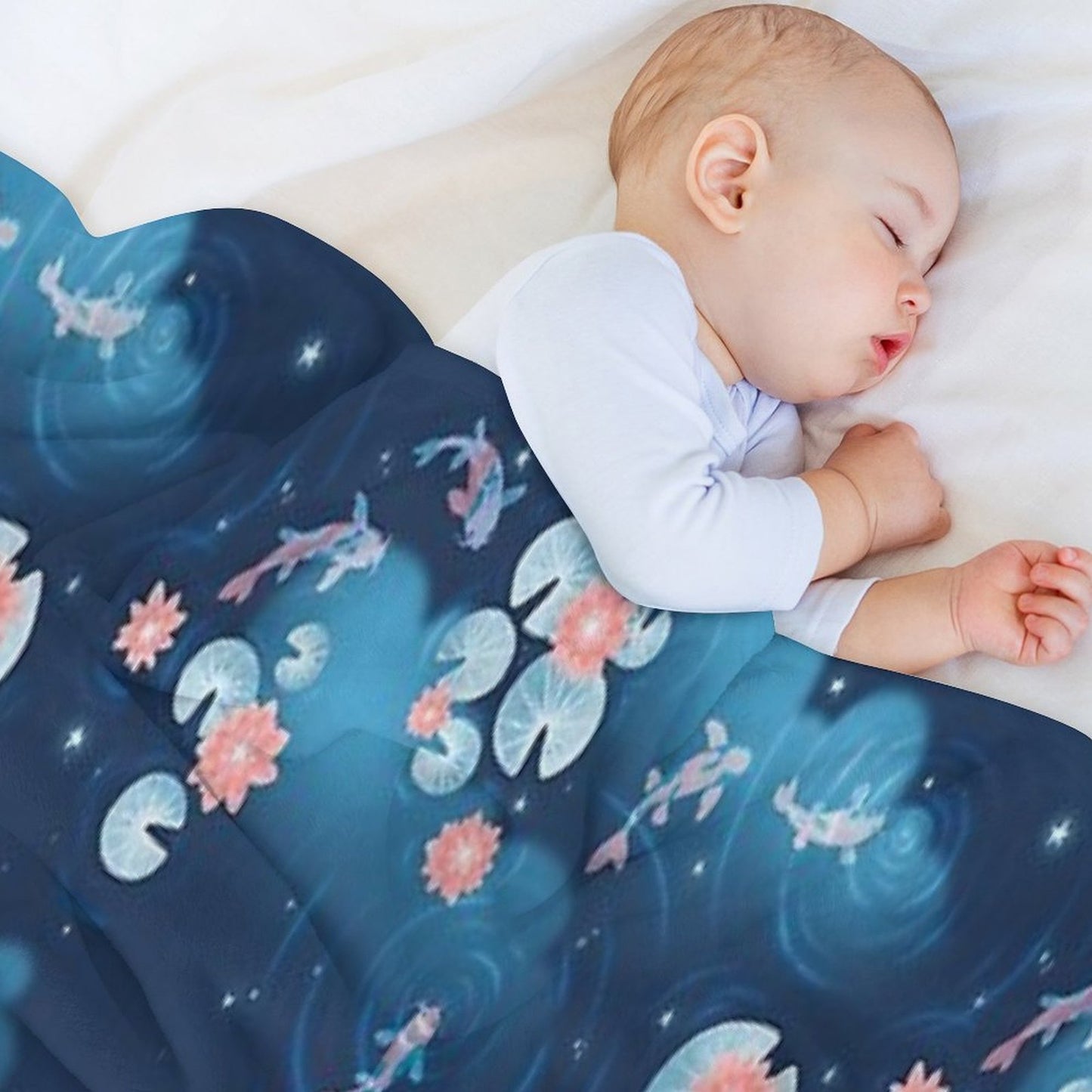 Koi Pond - Night Throw Blanket