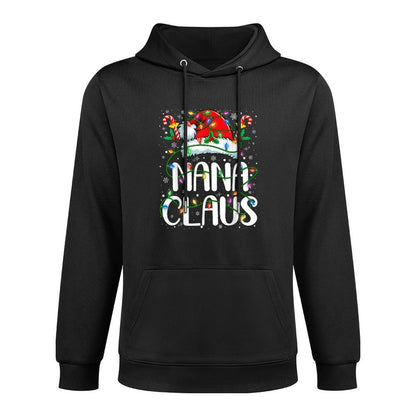 Nana Claus Christmas Lights Pajama Xmas Family Matching Shape Retention Hoodie