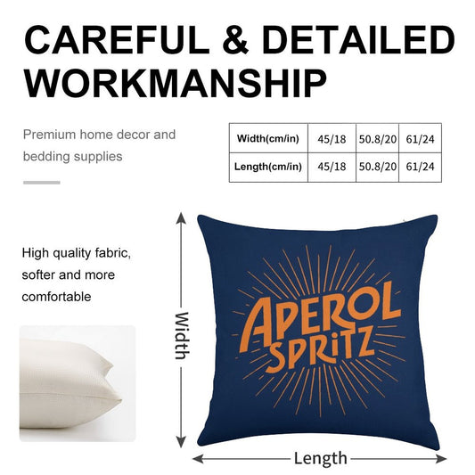 APEROL SPRITZ Linen Throw Pillow Cover