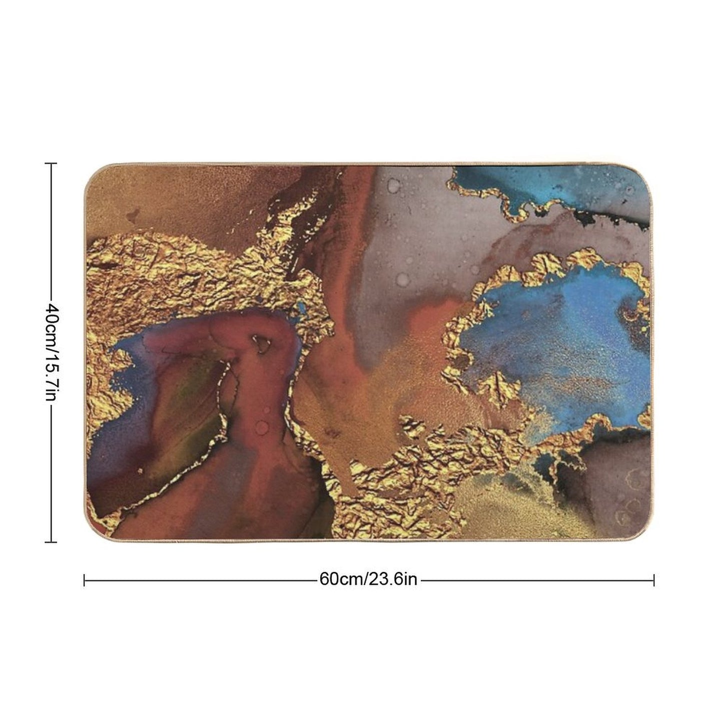 Stylish Girly Trend Autumn Ink Faux Marble Texture Bath Mat