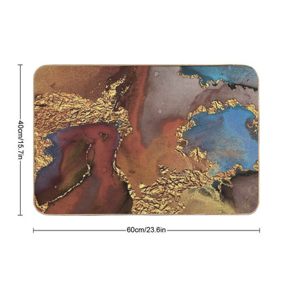 Stylish Girly Trend Autumn Ink Faux Marble Texture Bath Mat