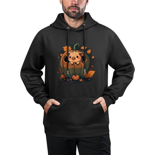 Pumpkin Pig Costume on Pig Halloween Shape Retention Hoodie