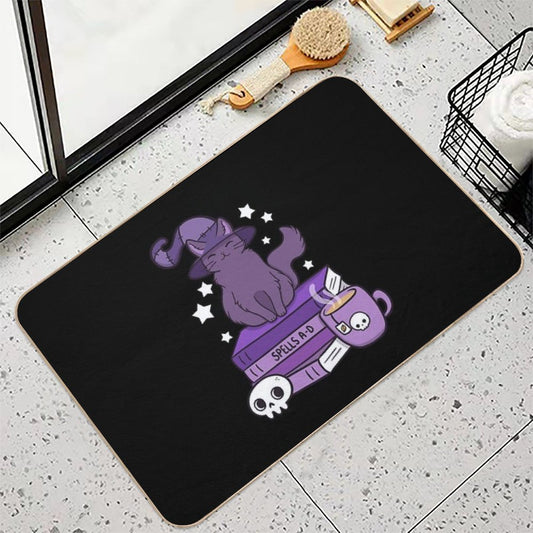 Feline Familiar 02  Black  Nikury Bath Mat
