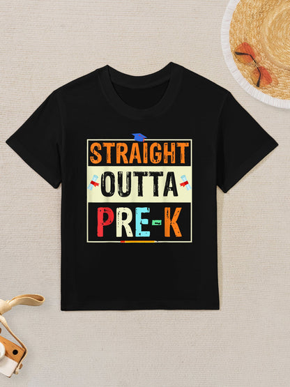 Straight Outta Pre K Preschool Graduation Present Kids T-Shirt