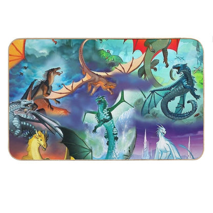Wing of Fire All Dragon Pattern Background Bath Mat