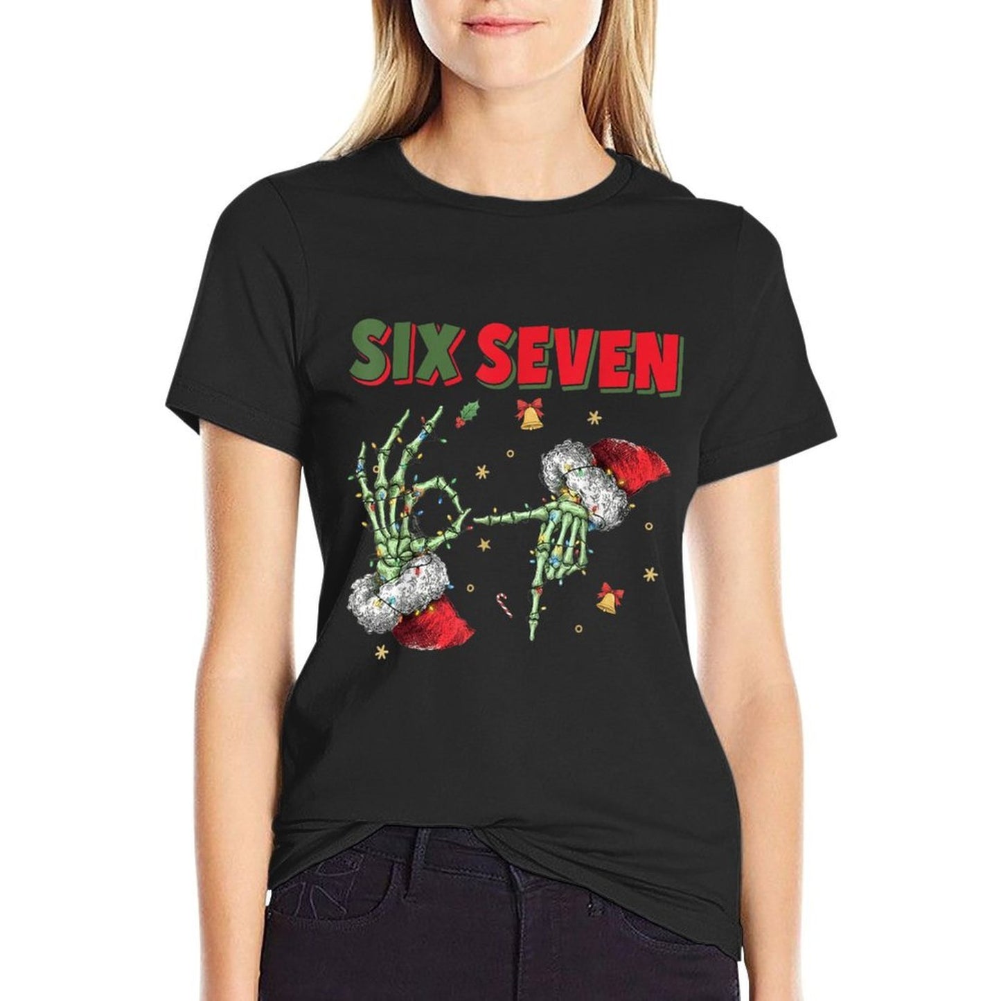 6 7 Funny Christmas Six Seven for Kids Women Men Girls  Versatile T-Shirt