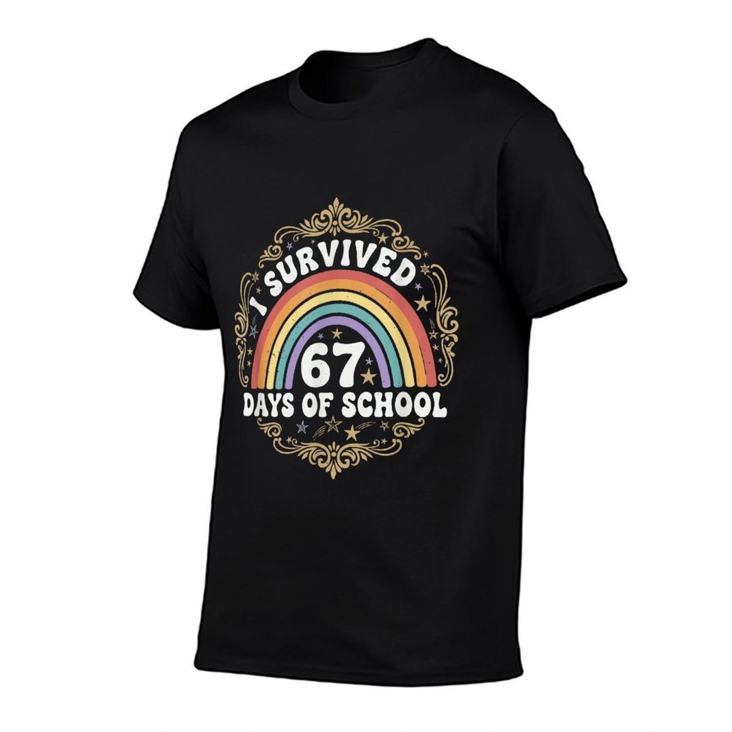 I Survived 67 Days of School Funny 67 Teachers Students Meme  Summer-ready Fabric T-Shirt