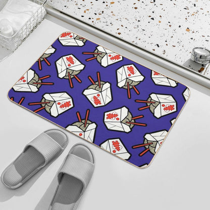 Take-Out Noodles Box Pattern Bath Mat