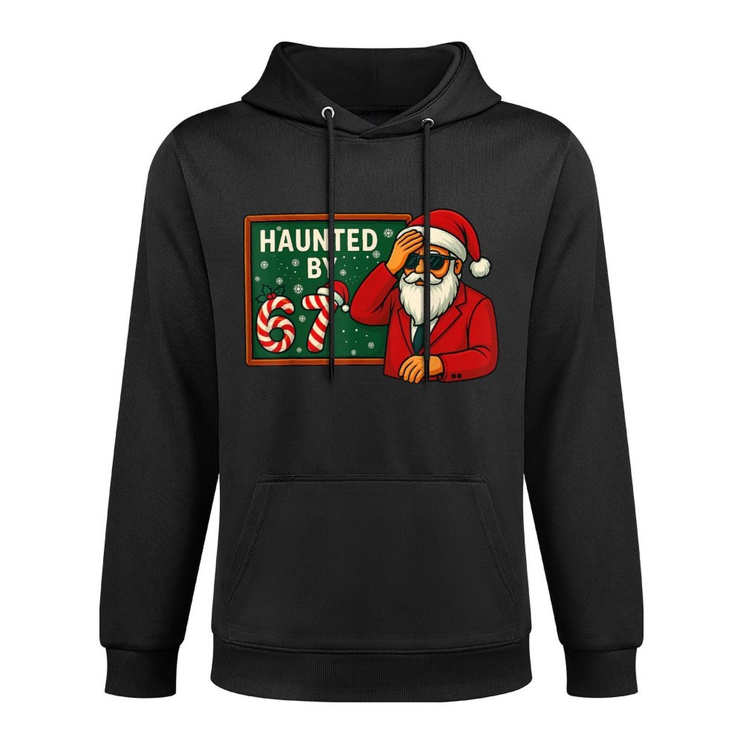 Haunted by 6-7 Funny Teacher 67 Santa Christmas Six Seven Easy Care Hoodie