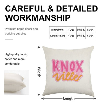 Knoxville Pink And Orange Stars Linen Throw Pillow Cover