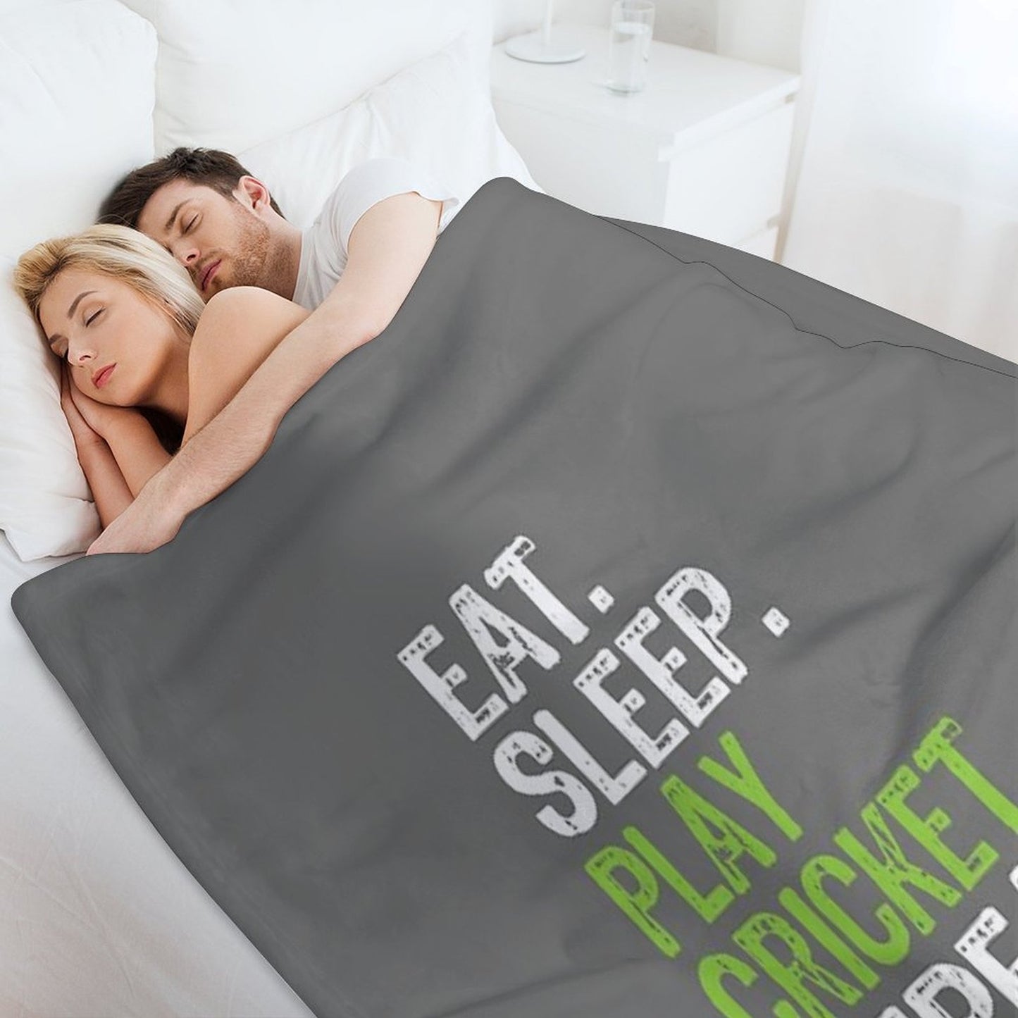 Best Eat Sleep Cricket Gift Design Throw Blanket
