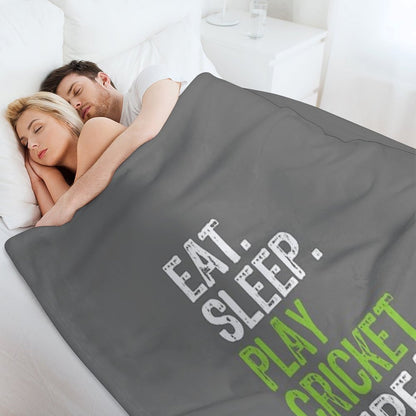 Best Eat Sleep Cricket Gift Design Throw Blanket