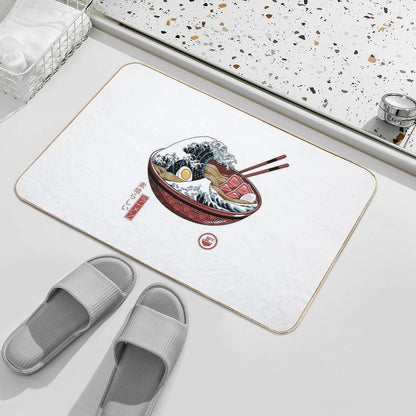 Great Ramen Wave White Bath Mat