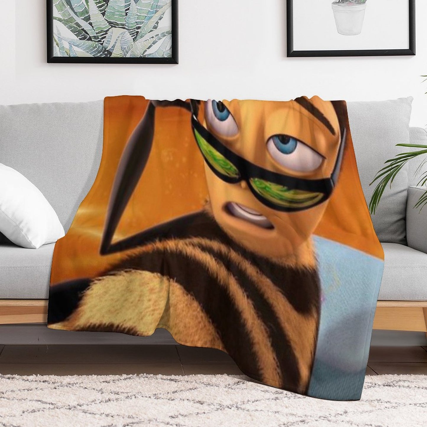 Bee Movie Barry Benson Meme Throw Blanket
