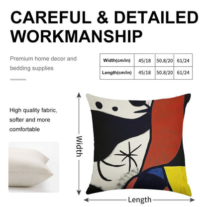 Mirò Art 1 Linen Throw Pillow Cover