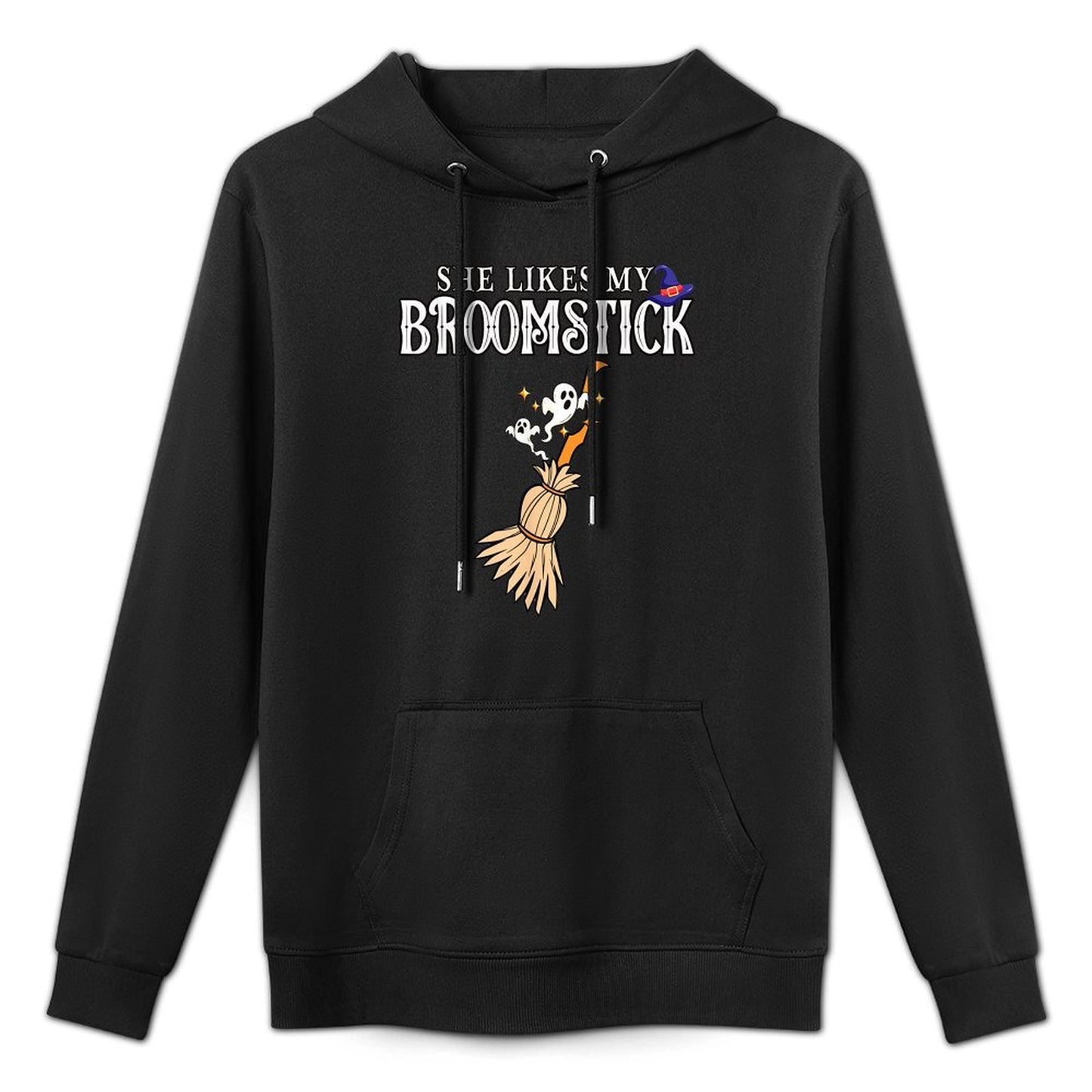 She Likes My Broomstick I Love Her Pumpkins Couple Halloween Unisex Design Hoodie