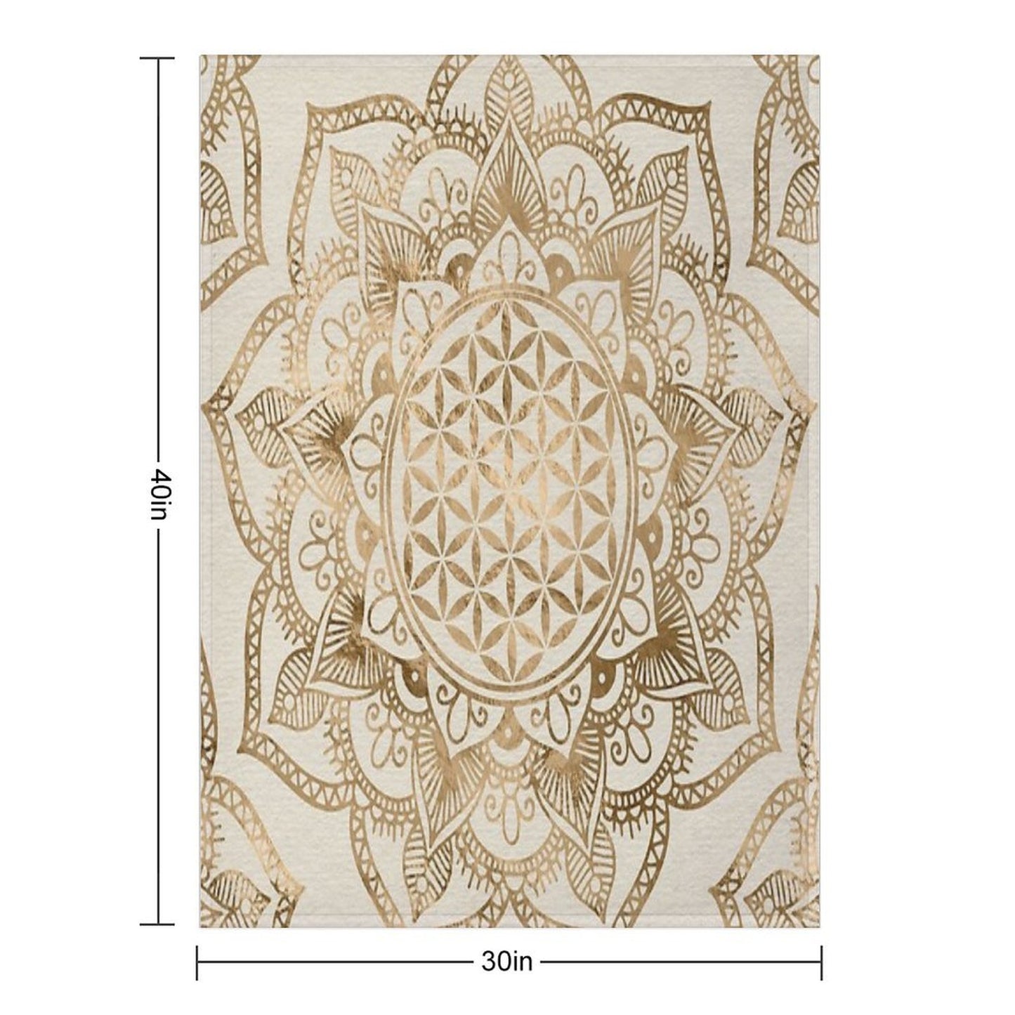 Flower of Life in Lotus - Pastel Golds And Canvas Throw Blanket