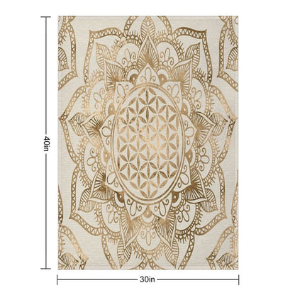 Flower of Life in Lotus - Pastel Golds And Canvas Throw Blanket