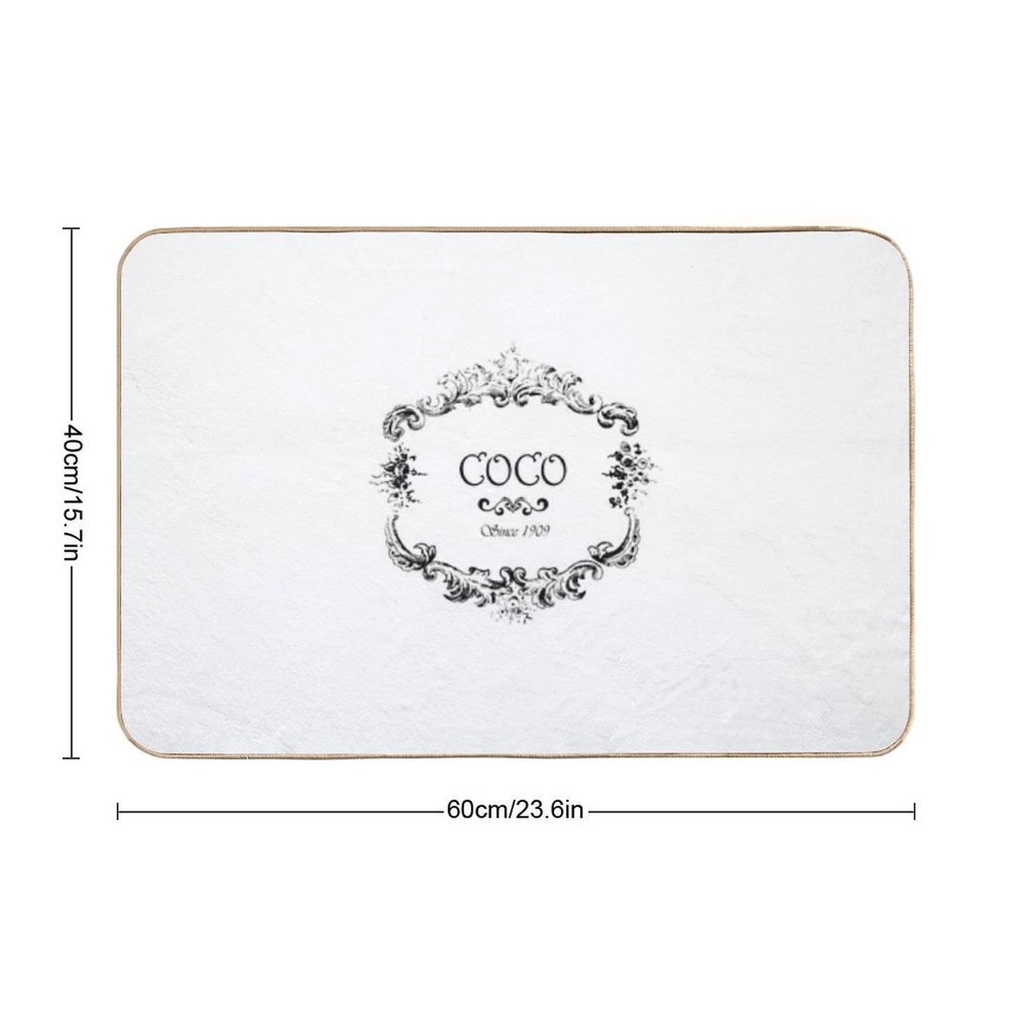 Coco Logo Vintage Old Style Bath Mat