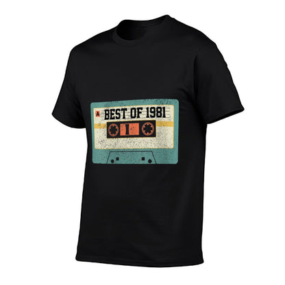 Womens Best Of 1981 Vintage Retro Cassette Funny 40th Birthday Gift  Polyester Blend T-Shirt