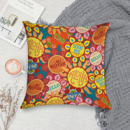 It's A Small World Flowers (original) Soft Fade-Resistant Throw Pillow