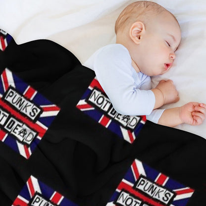 Union Jack. Punks Not Dead Throw Blanket
