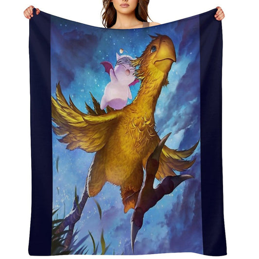 Chocobo & Mogry Throw Blanket