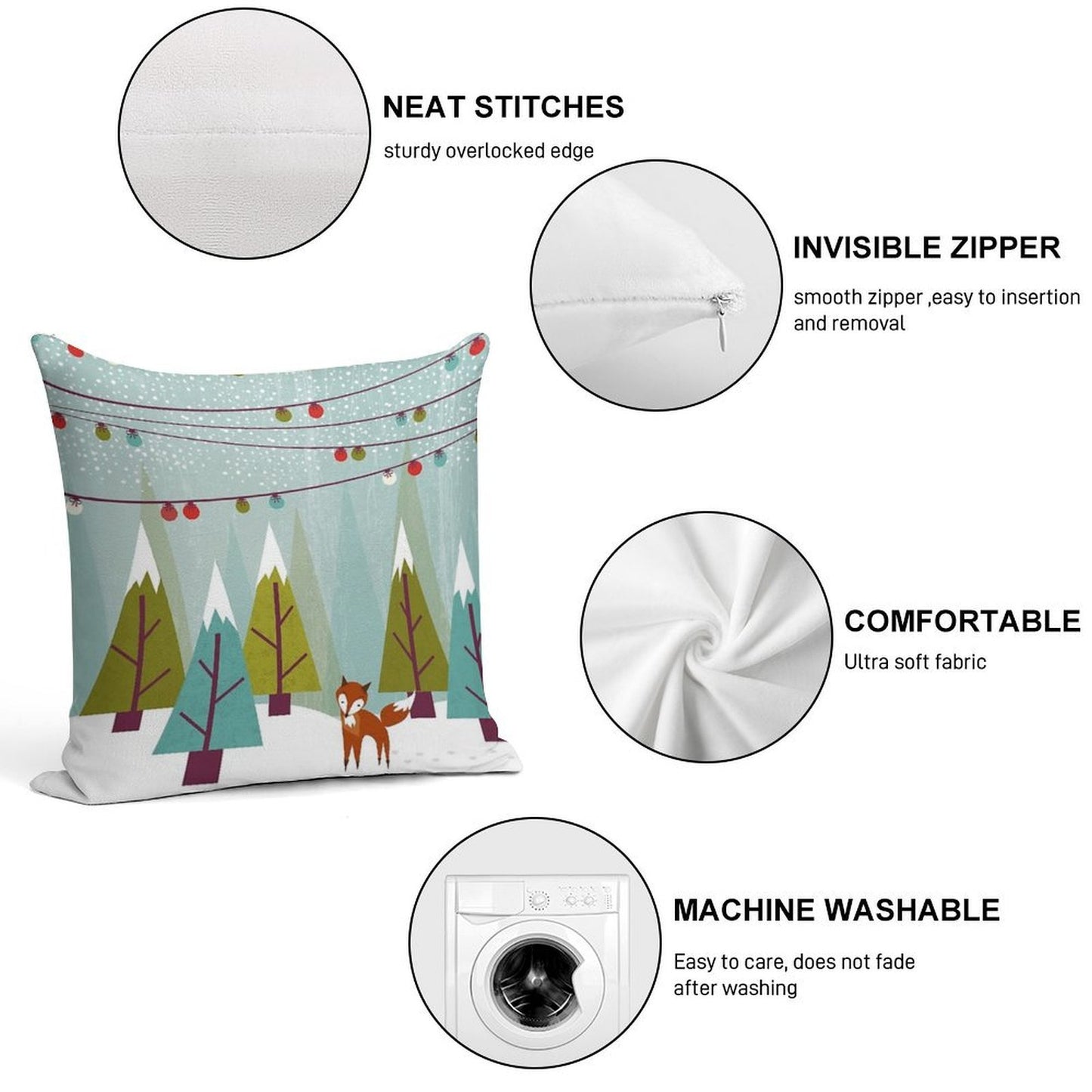 Winter Soft Anti-Pilling Throw Pillow