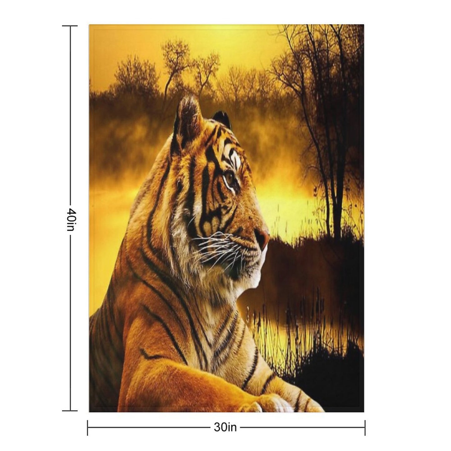 Tiger And Sunset Throw Blanket