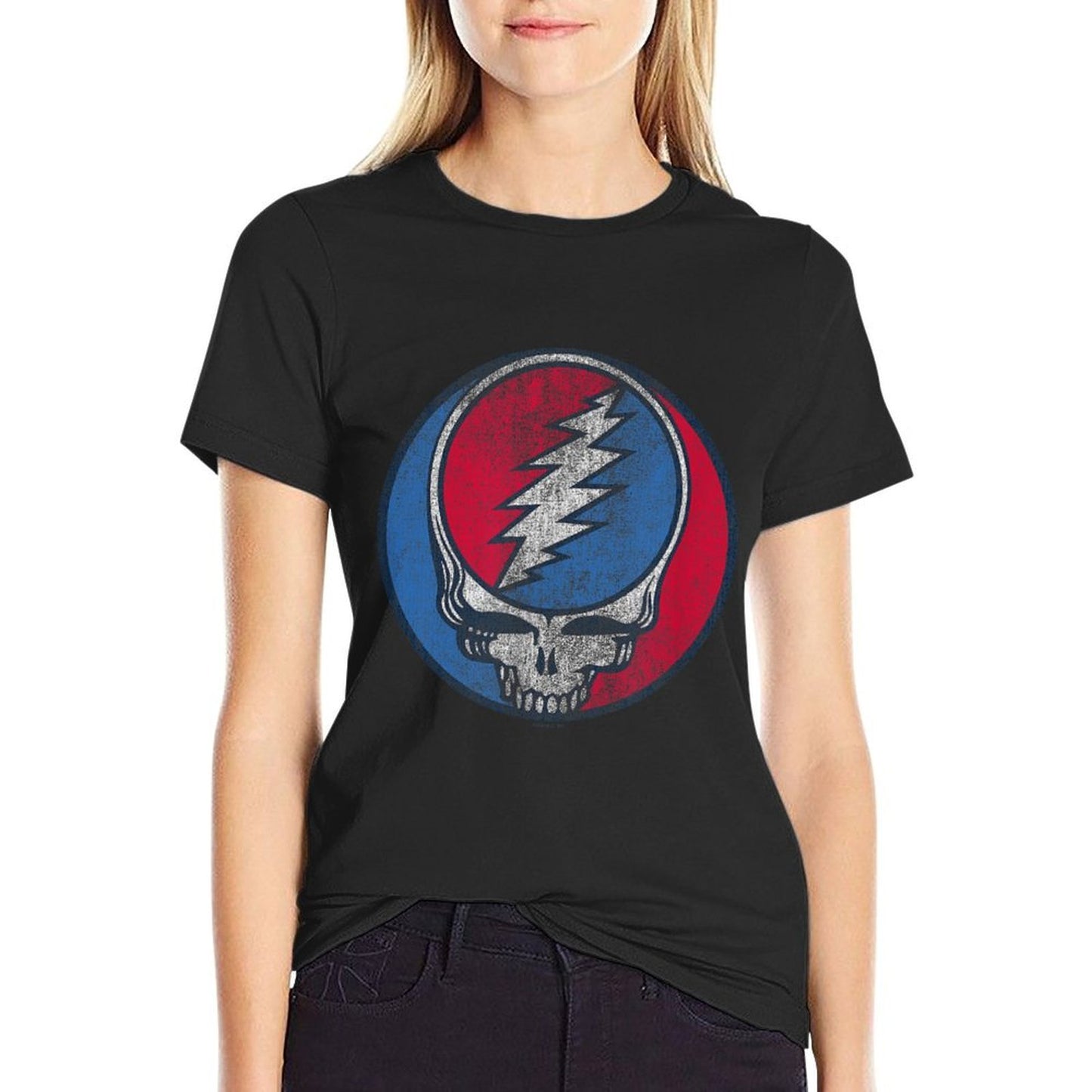 Grateful Dead Distressed Steal Your Face Logo Vintage Band  Vintage-inspired T-Shirt