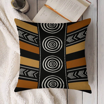 African Mud Cloth Artistry Art Linen Throw Pillow Cover