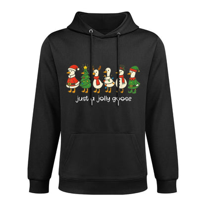 Just A Jolly Goose Funny Christmas for Mens Womans Kids Medium-Weight Fabric Hoodie
