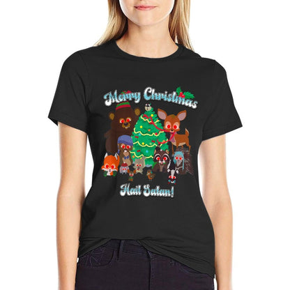 South Park Merry Christmas Hail Satan Critters Funny Cartoon  Wrinkle-resistant T-Shirt