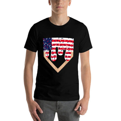 Baseball Drip Boy Ice Cream Patriotic American 4th July  Slim-fit Cut T-Shirt