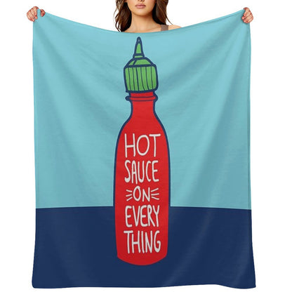 Hot Sauce on Everything Throw Blanket